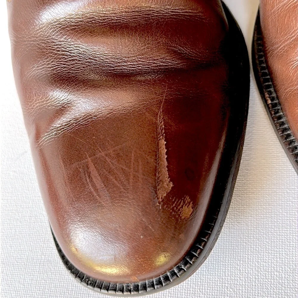 Vintage Florsheim Brown Leather Zip Up Square Toe Chelsea Boots Size 9 1/2 mens